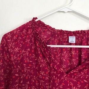 Old Navy Peplum Flower Print Blouse